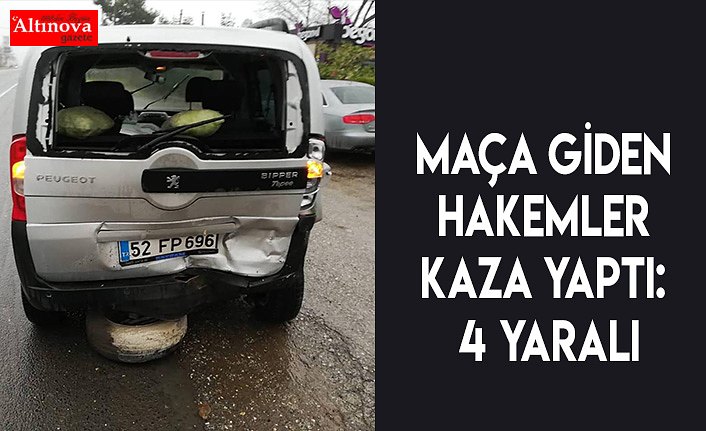 Maça giden hakemler kaza yaptı: 4 yaralı