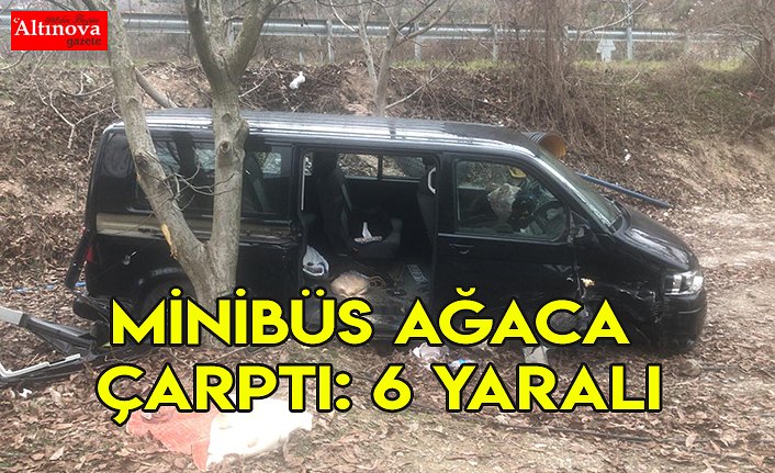 Minibüs ağaca çarptı: 6 yaralı