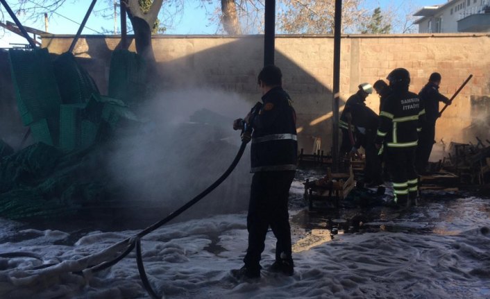 Bafra'da sebze halinde yangın