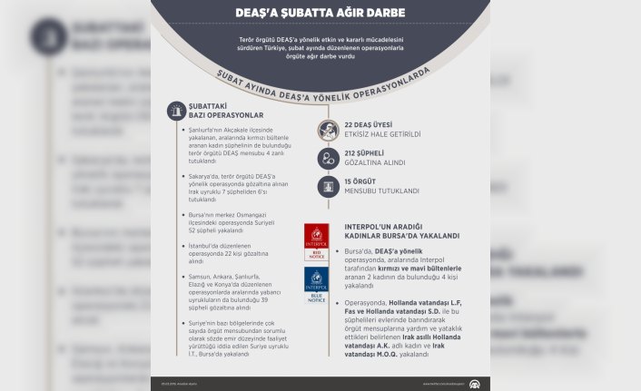 GRAFİKLİ - DEAŞ'a şubatta ağır darbe