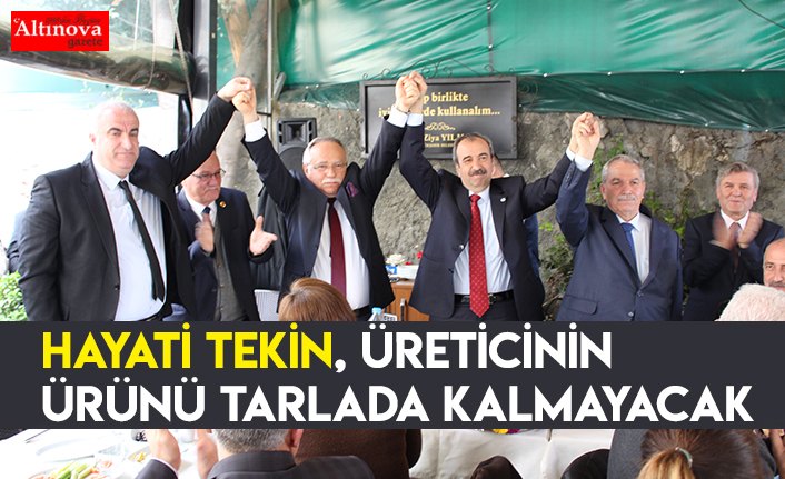 Hayati Tekin, Üreticinin ürünü tarlada kalmayacak