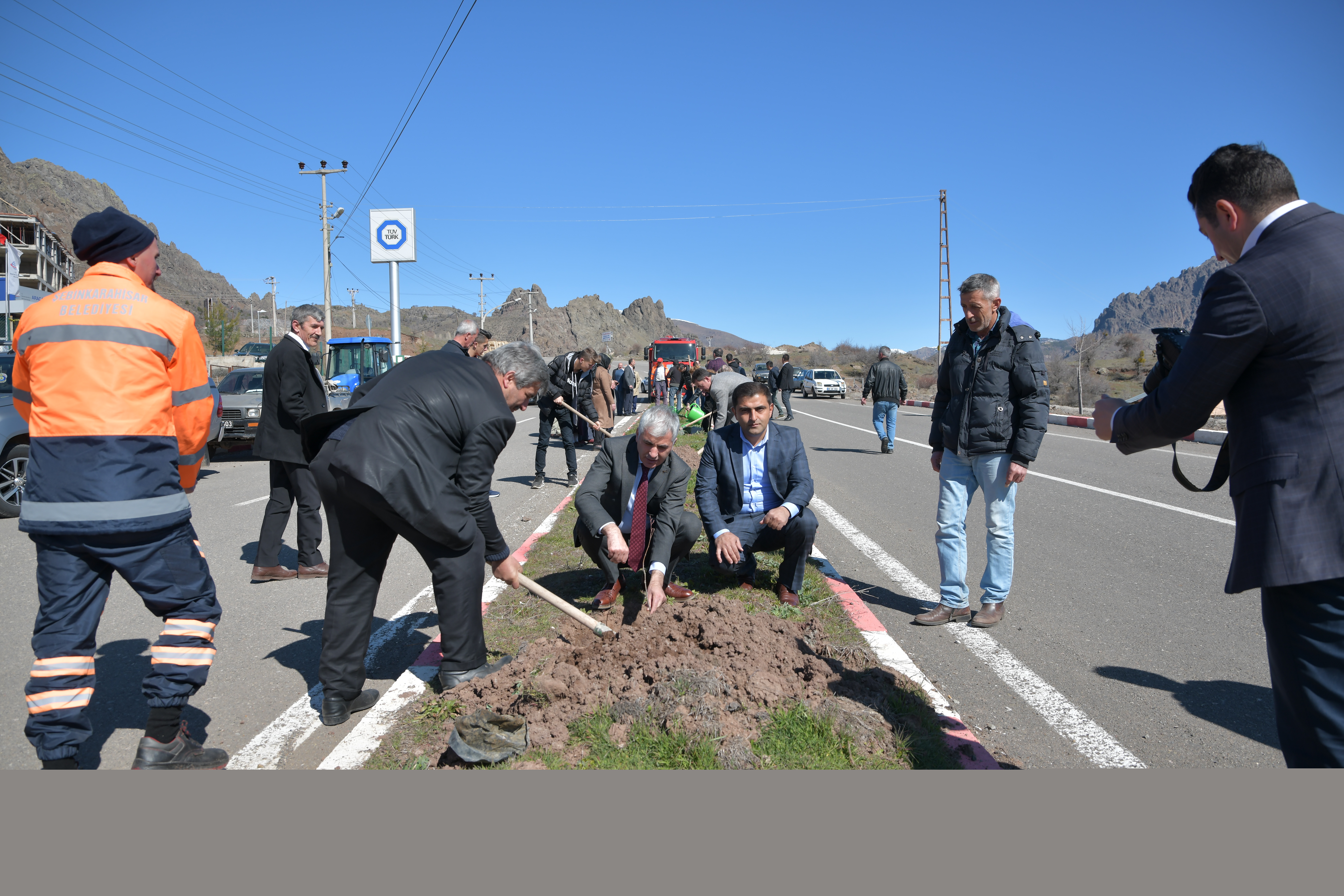 Şebinkarahisar'da 300 fidan toprakla buluşturuldu