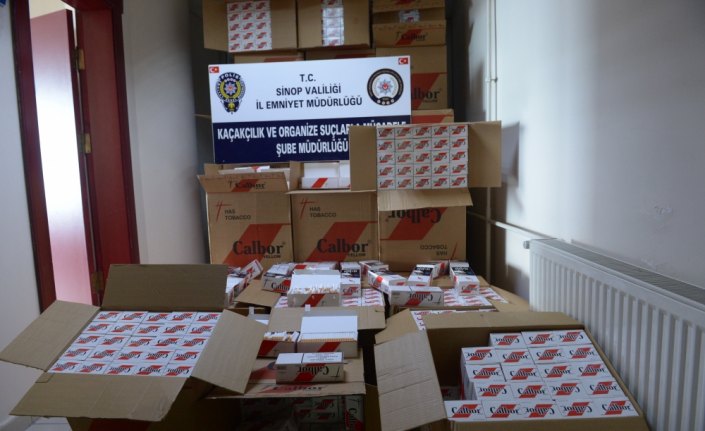 Sinop'ta 410 bin bandrolsüz makaron ele geçirildi
