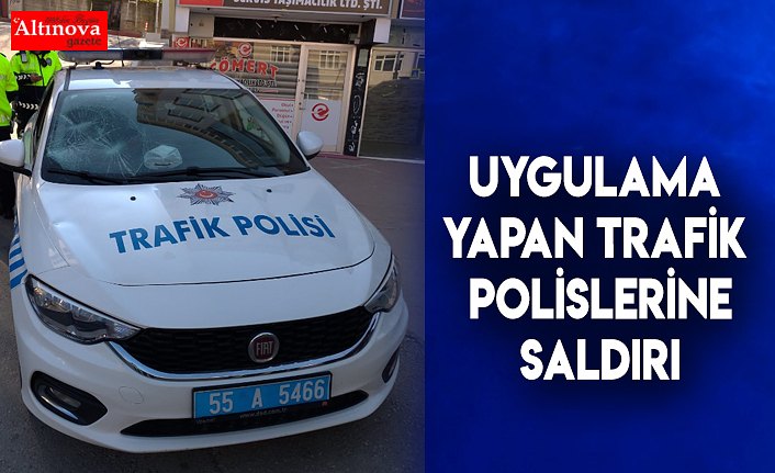 Uygulama yapan trafik polislerine saldırı