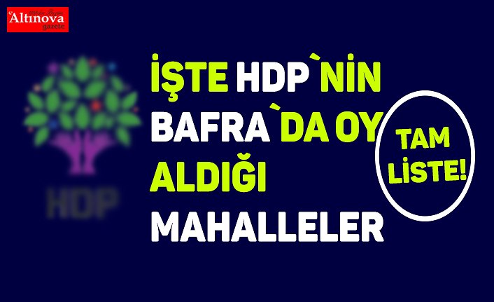 İŞTE HDP`NİN BAFRA`DA ALDIĞI OYLAR