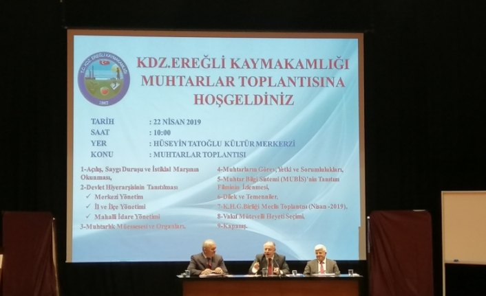 Kaymakam Çorumluoğlu, muhtarlarla bir araya geldi