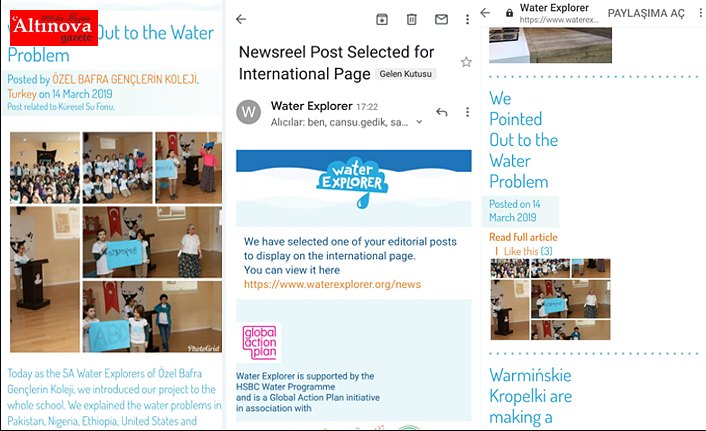 Özel  Bafra Gençlerin Koleji  Ortaokulu “Su Kaşifi”  Projesi Uluslararası Platformlarda