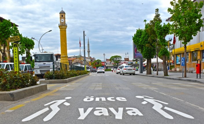 Çorum'da figürlü yaya geçitleri çoğalıyor