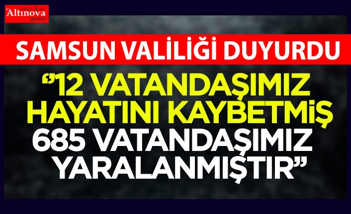 Samsun Valiliği'nden  açıklama