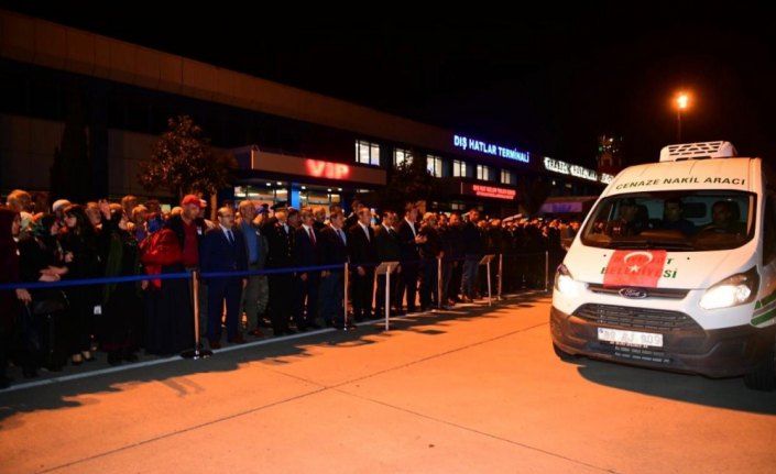 Şehidin cenazesi Trabzon'a getirildi