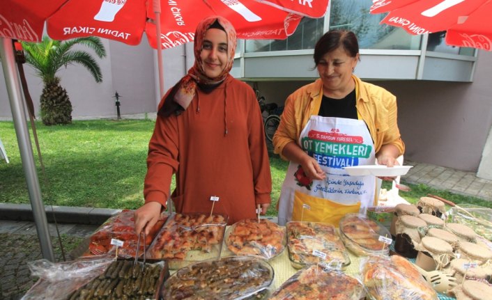 Doğadan topladıkları 96 çeşit otla yemek yaptılar