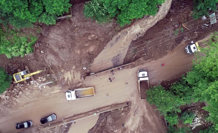Düzce'deki sel bölgesi havadan görüntülendi