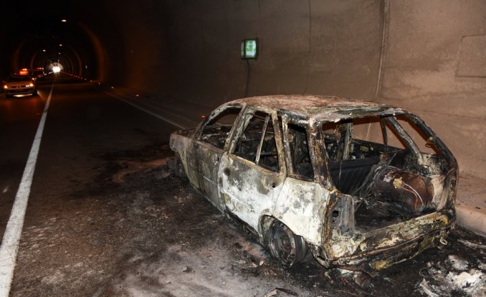 Amasra Tüneli'nde araç yangını
