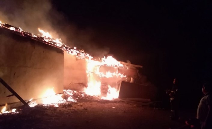 Amasya'da ahır yangını