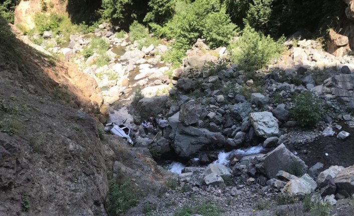 Gümüşhane'de hafif ticari araç dereye yuvarlandı: 1 ölü