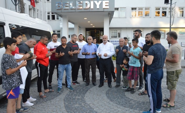 Havzalı pehlivanlar dualar ile yolcu edildi