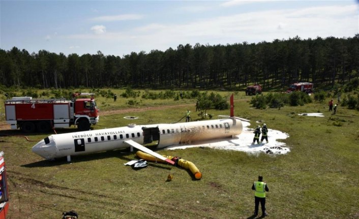 Kastamonu Havalimanı'nda uçak kazası tatbikatı