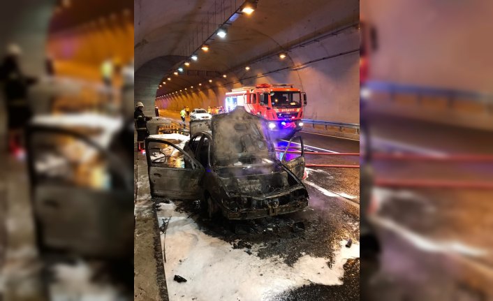 Ordu'da Öceli Tüneli'nde araç yangını