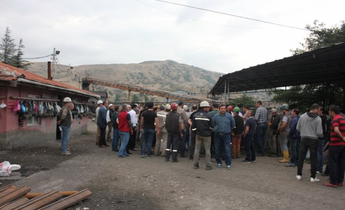 Amasya'da maden işçilerinden basın açıklaması