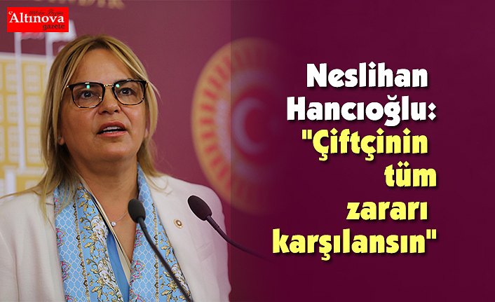 Neslihan Hancıoğlu: "Çiftçinin tüm zararı karşılansın"