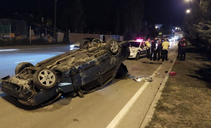 Vezirköprü'de otomobil devrildi: 1 yaralı