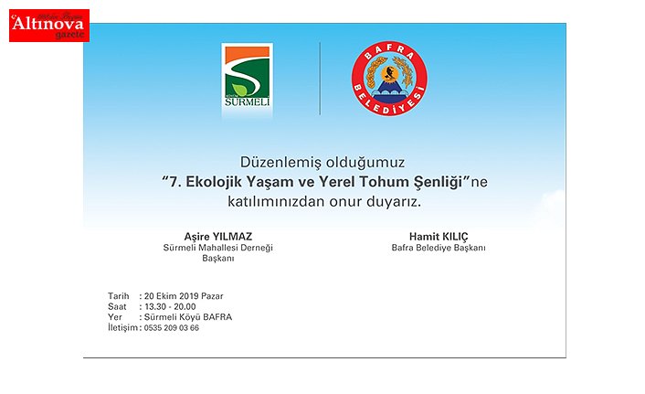 20 EKİM PAZAR / 13.30 / SÜRMELİ MAHALLESİ