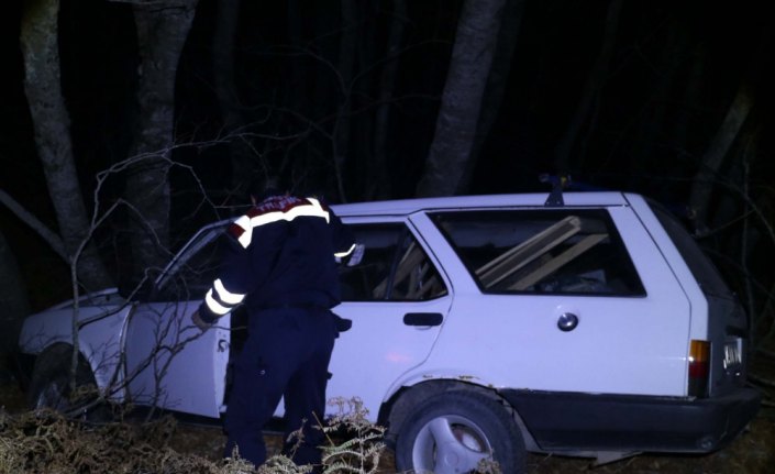 Sürücünün hayatını kayın ağaçları hayatını kurtardı