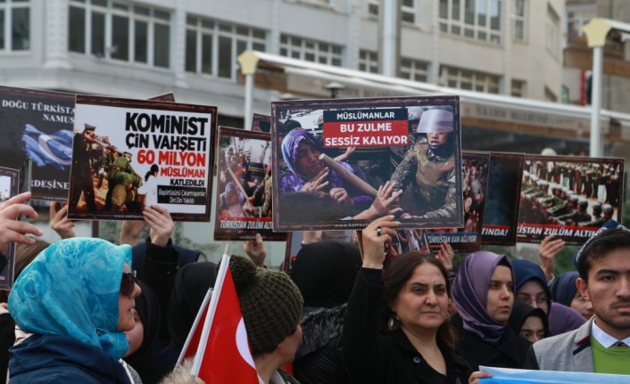 Çin'in Doğu Türkistan politikaları Samsun ve Tokat'ta protesto edildi