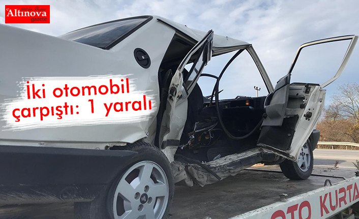 İki otomobil çarpıştı: 1 yaralı