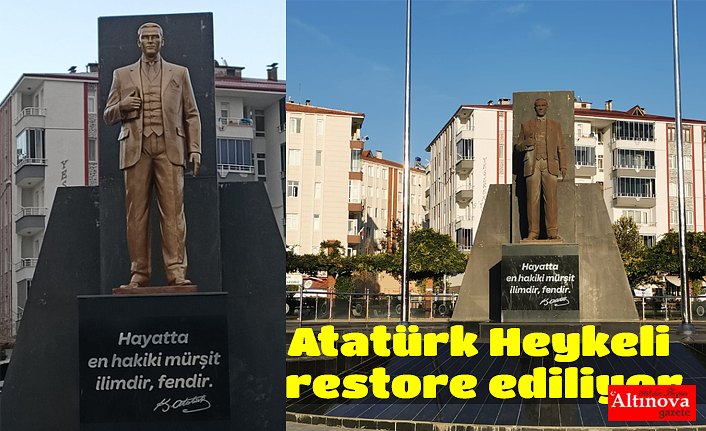 Atatürk Heykeli restore ediliyor