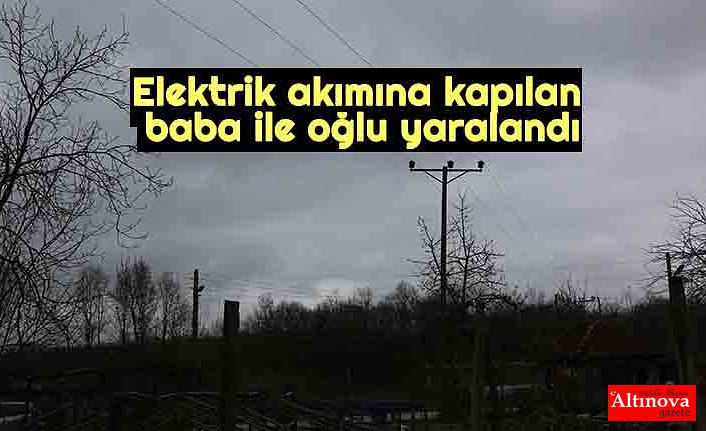 Elektrik akımına kapılan baba ile oğlu yaralandı