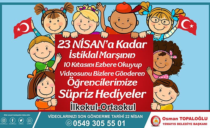 23 Nisan Hediyeleri 19 Mayıs Belediyesi’nden
