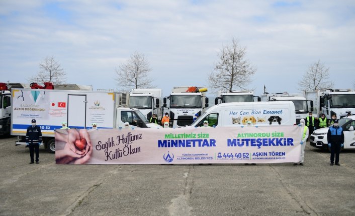 Belediye çalışanlarından sağlık çalışanlarına destek