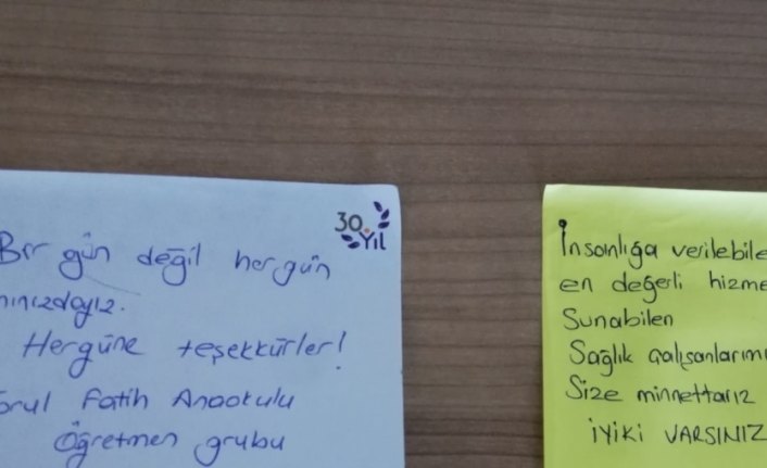 Gümüşhane'de öğretmen, öğrenci ve velilerden sağlık çalışanlarına yemek ikramı