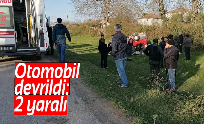 Otomobil devrildi: 2 yaralı