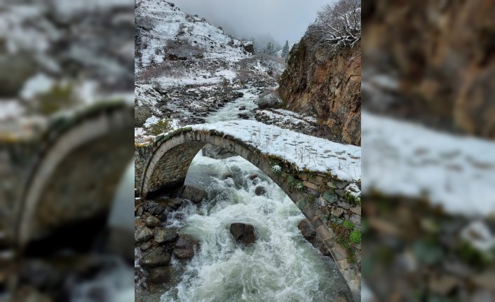 Rize'nin yüksek kesimlerine kar yağdı