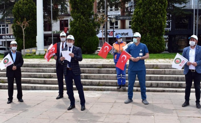 Tokat'ta sosyal mesafeli 1 Mayıs kutlaması