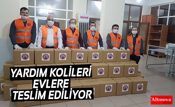 YARDIM KOLİLERİ EVLERE TESLİM EDİLİYOR