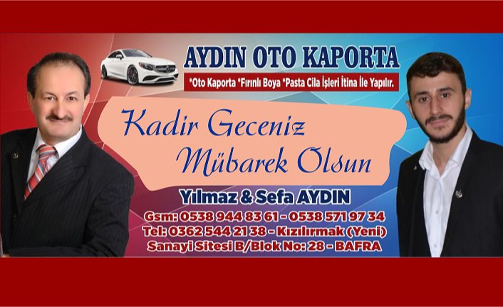 Aydın Oto Kaporta Sahibi Yılmaz Aydın ve Sefa Aydın’dan Kadir Gecesi mesajı