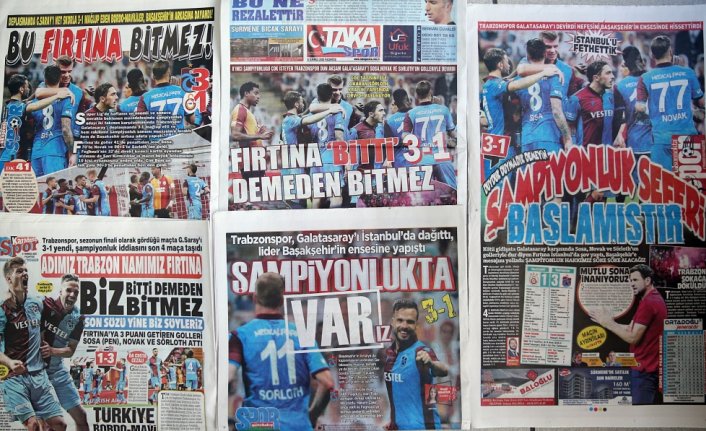 Trabzon yerel basınında Galatasaray galibiyetinin yankıları