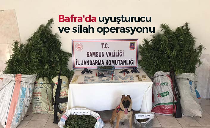 Bafra'da uyuşturucu ve silah operasyonu
