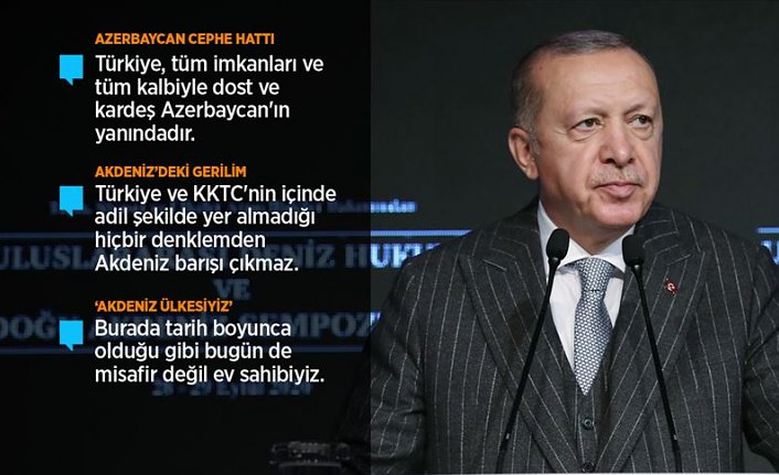 Cumhurbaşkanı Erdoğan: Ermenistan işgal ettiği Azerbaycan topraklarını derhal terk etmelidir