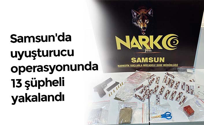 Samsun'da uyuşturucu operasyonunda 13 şüpheli yakalandı
