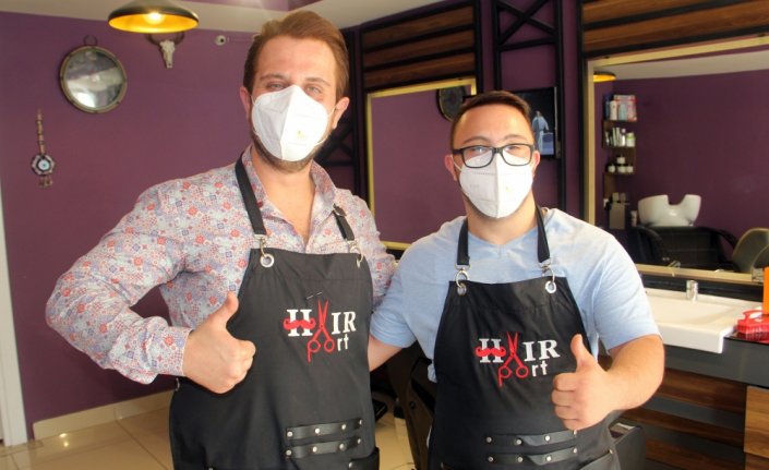 Down sendromlu Doğukan'ın berber çıraklığı hayali gerçeğe dönüştü