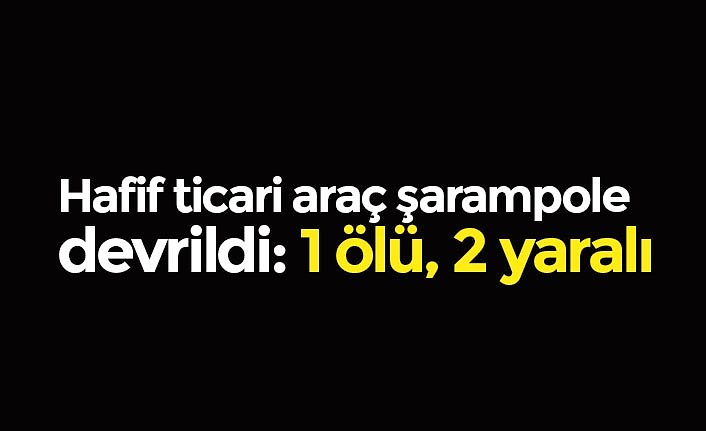 Hafif ticari araç şarampole devrildi: 1 ölü, 2 yaralı