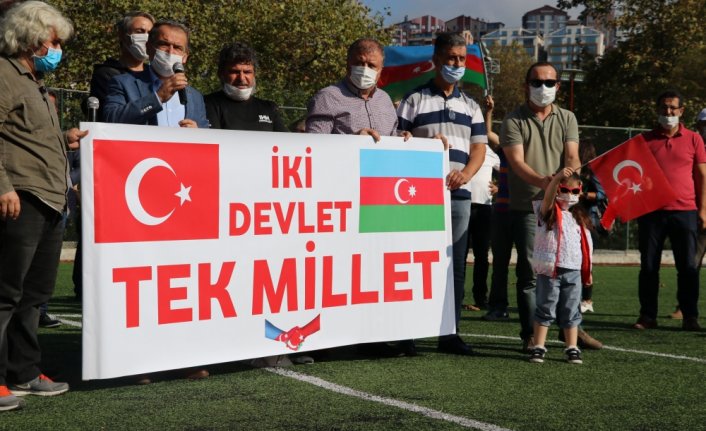 Zonguldak'ta Azerbaycan'a destek için araç konvoyu oluşturuldu