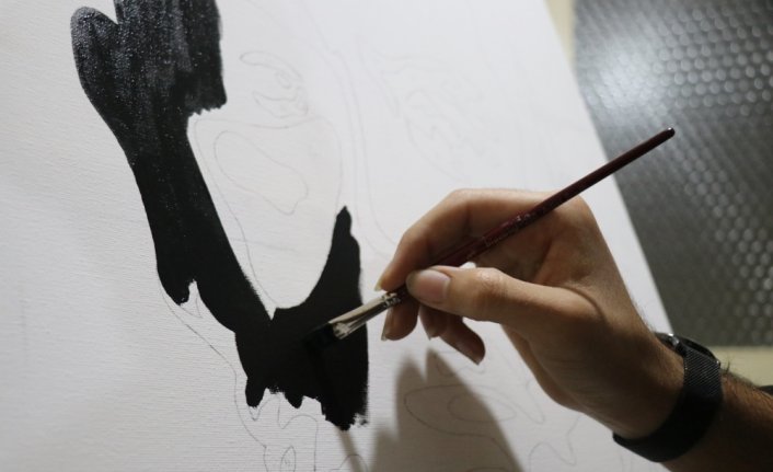 Afgan genç Mehmet Akif Ersoy sevgisini tabloya işledi