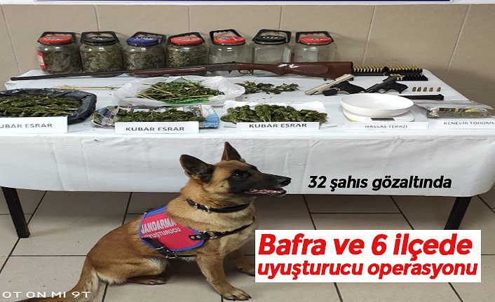 Bafra ve 6 ilçede uyuşturucu operasyonu