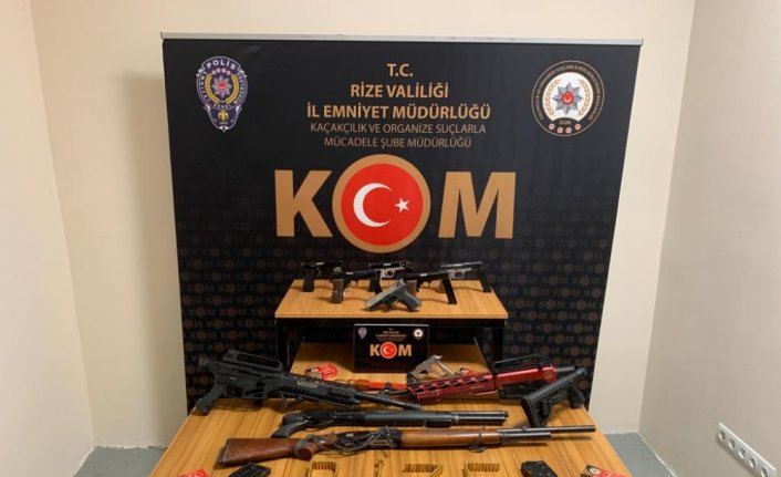 Rize'de silah kaçakçılığı ve nitelikli dolandırıcılık operasyonunda 7 kişi yakalandı