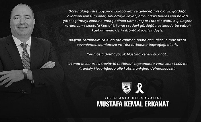 Yılport Samsunspor Kulübünden başsağlığı mesajı